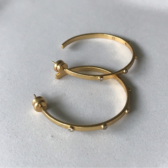 NWOT Julie Vos  Gold Hoop Earrings - Picture 1 of 5